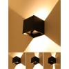 LED Wandlamp - Velvalux - Up & Down - 6W - Warm Wit 3000K - Instelbare Stralingshoek - Kubus - Zwart - Voor Buiten en Binnen - Waterdicht IP65