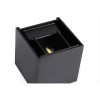 LED Wandlamp - Velvalux - Up & Down - 6W - Warm Wit 3000K - Instelbare Stralingshoek - Kubus - Zwart - Voor Buiten en Binnen - Waterdicht IP65