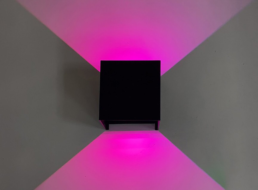 LED Wandlamp - Velvalux - Up & Down - 9W - Smart WiFi + Bluetooth - RGBW - Dimbaar - Instelbare Stralingshoek - Kubus - Zwart - Voor Buiten en Binnen - Waterdicht IP65