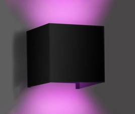LED Wandlamp - Velvalux - Up & Down - 9W - Smart WiFi + Bluetooth - RGBW - Dimbaar - Instelbare Stralingshoek - Kubus - Zwart - Voor Buiten en Binnen - Waterdicht IP65
