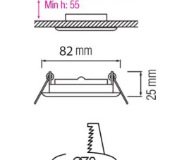 Spot Armatuur GU10 - GU10 Inbouwspot - Rond - Wit - Aluminium - Kantelbaar Ø82mm