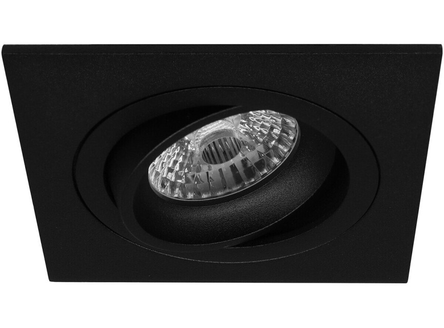 Spot Armatuur GU10 - Pragmi Borny Pro - GU10 Inbouwspot - Vierkant - Zwart - Aluminium - Kantelbaar - 92mm