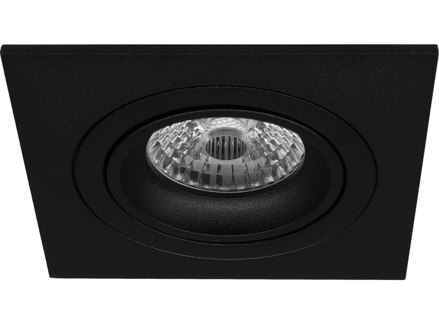 Spot Armatuur GU10 - Pragmi Borny Pro - GU10 Inbouwspot - Vierkant - Zwart - Aluminium - Kantelbaar - 92mm