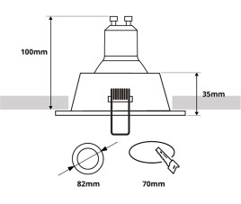 Spot Armatuur GU10 - Pragmi Pollon Pro - GU10 Inbouwspot - Rond - Goud - Aluminium - Verdiept - Ø82mm