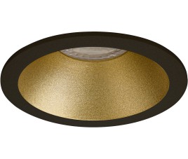 Spot Armatuur GU10 - Pragmi Pollon Pro - GU10 Inbouwspot - Rond - Zwart/Goud - Aluminium - Verdiept - Ø82mm