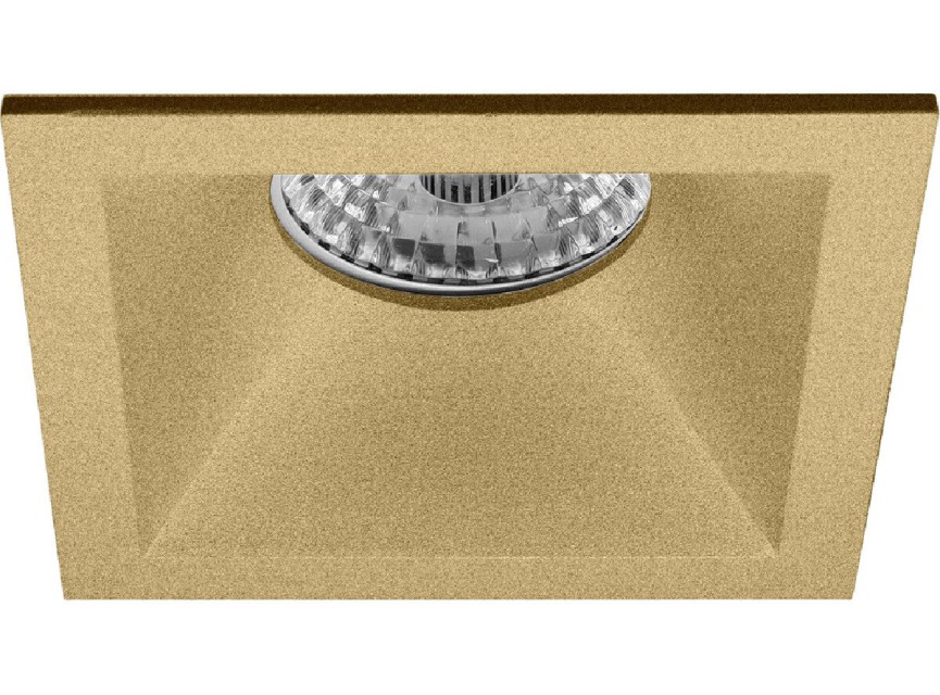 Spot Armatuur GU10 - Pragmi Pollon Pro - GU10 Inbouwspot - Vierkant - Goud - Aluminium - Verdiept - 82mm