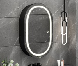 COSMO make-up spiegel (ZWART) Toilet / Badkamerspiegel met verlichting