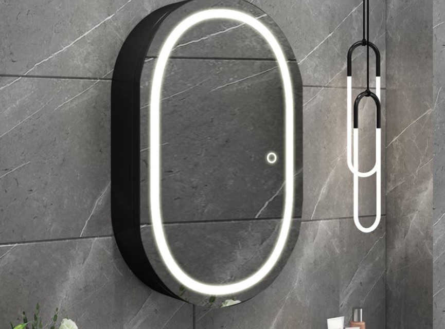 COSMO make-up spiegel (ZWART) Toilet / Badkamerspiegel met verlichting