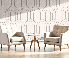 OPPIO Viltpaneel Beige - BAROK - 60x280 cm - Brandvertragend & Geluiddempend