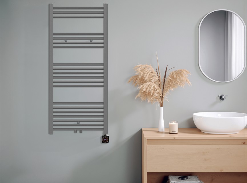 120x60 cm - Oppio Smart WiFi Antraciet elektrische handdoekradiator