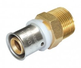 Overgangskoppeling pers 16mm x 2 - buitendraad 1/2 Puntstuk