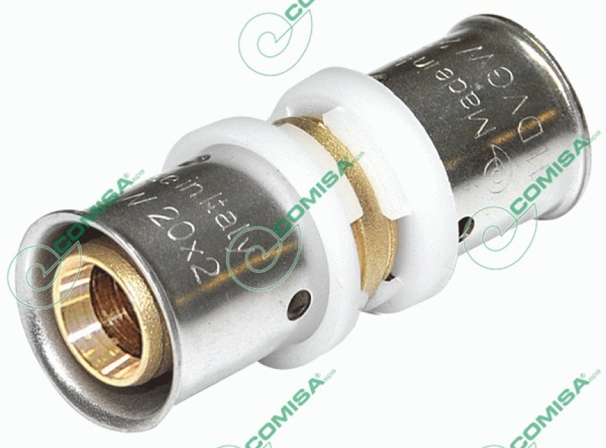 Perskoppeling recht 16mm x 2