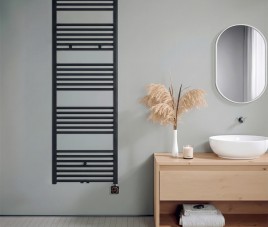 160x60 cm - Oppio Smart WiFi Mat Zwart elektrische handdoekradiator (Ral 9005)