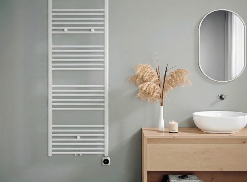 160x60 cm - Oppio Smart WiFi Wit (Ral 9016) elektrische handdoekradiator