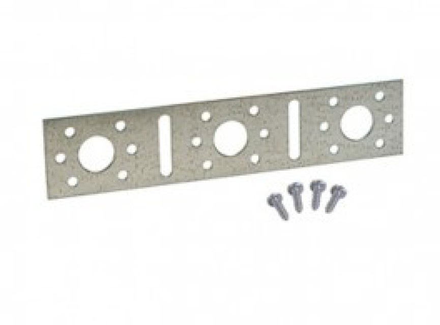Bevestigingstrip met vier schroeven tbv bevestiging muurplaten