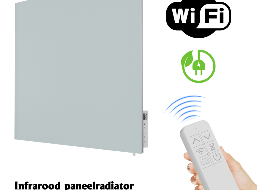 Oppio GlassHeat Pro Infrarood Paneelradiator 60x80cm - Wit | Slim & Energiezuinig