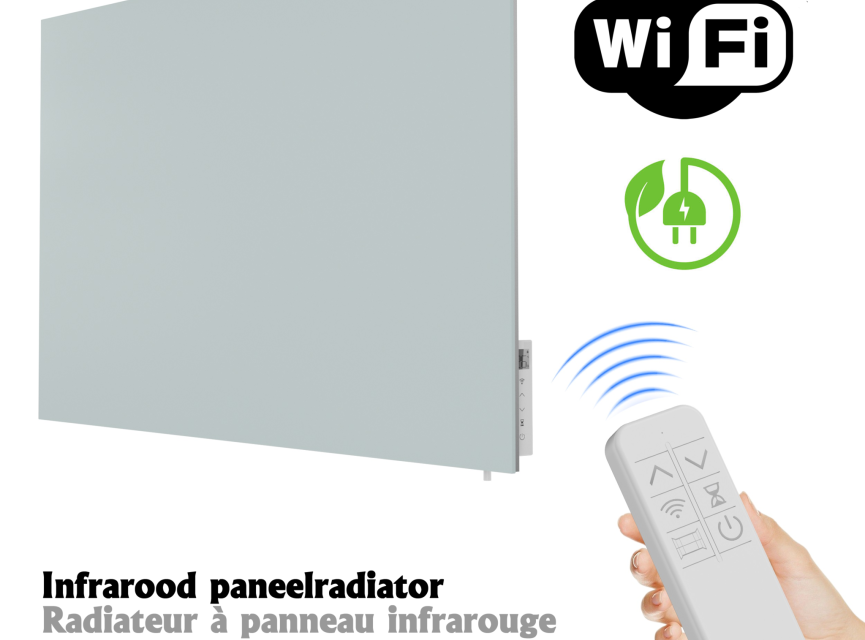 Oppio GlassHeat Pro Infrarood Paneelradiator 60x100cm - Wit | Slim & Energiezuinig
