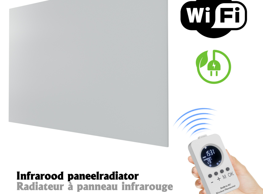 Oppio GlassHeat Pro Infrarood Paneelradiator 60x120cm - Wit | Slim & Energiezuinig