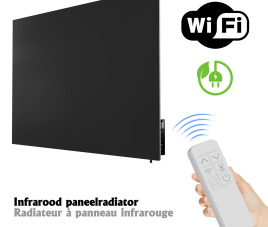 Oppio GlassHeat Pro Infrarood Paneelradiator 60x100 cm - Zwart | Slim & Energiezuinig
