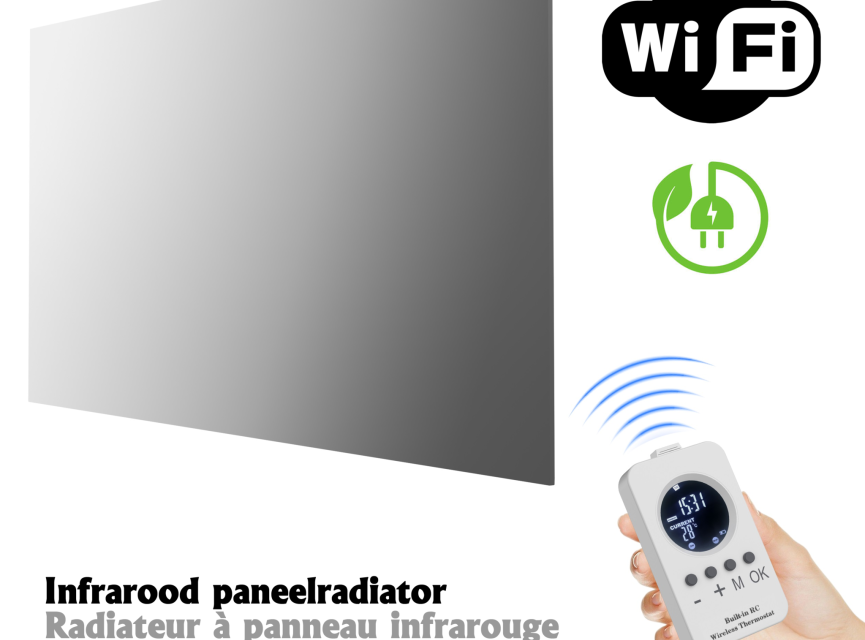Oppio GlassHeat Pro Infrarood Paneelradiator 60x120cm - Spiegelversie | Slim & Energiezuinig