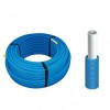 Meerlagenbuis 16x2 mm met blauwe mantelbuis voor koud water en retour c.v. rol 100 mtr