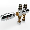 Universele chrome radiator-aansluitset (midden-onder-recht) onderblokset
