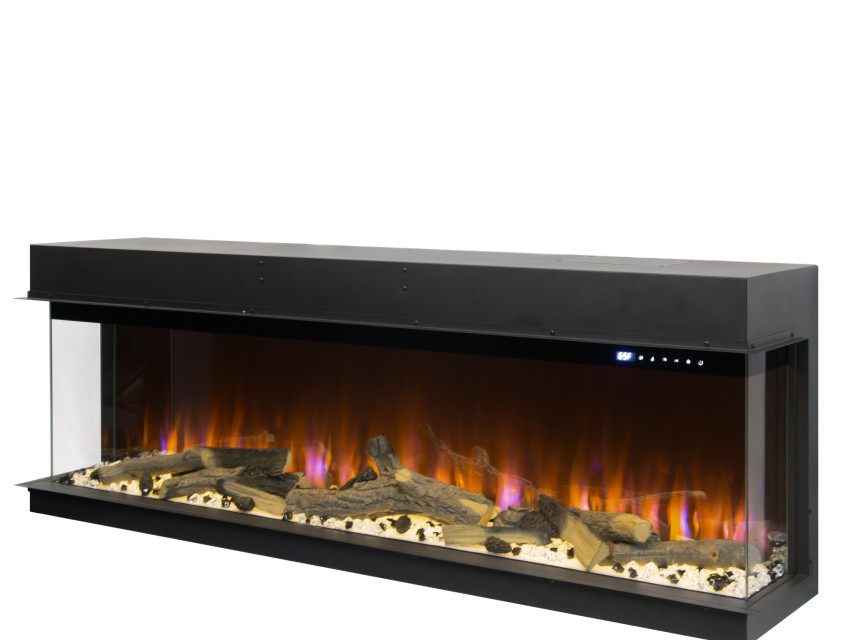 Amsterdam elektrische 3-zijdige haard 220 cm – LED Smart & Verwarming