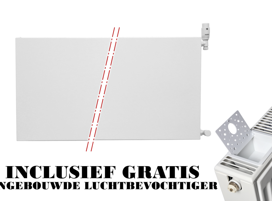 40x200 cm Type 22 - 3226 Watt - Oppio Paneelradiator Compact 6 vlakke voorzijde - Wit (Ral 9016)