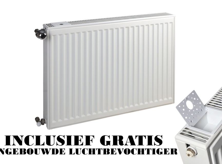 60x200 cm Type 22 - 4378 Watt - Oppio Paneelradiator Compact 6 geribbelde voorzijde - Wit (Ral 9016)