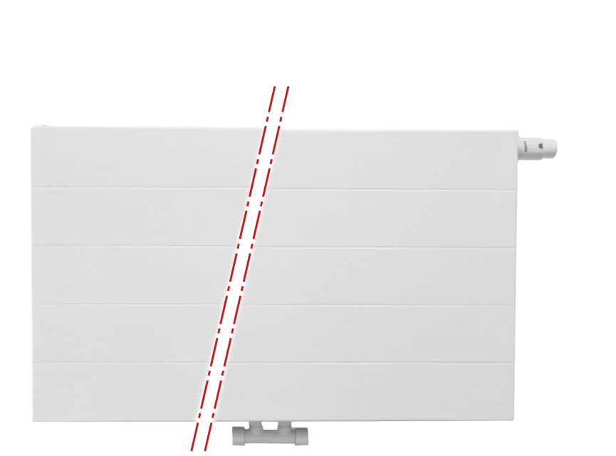 60x200 cm Type 22 - 4378 Watt - ECA Paneelradiator Compact 8 gegroefde voorzijde - Wit (Ral 9016)
