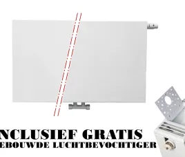 60x160 cm Type 22 - 3503 Watt - ECA Paneelradiator Compact 8 vlakke voorzijde - Wit (Ral 9016)