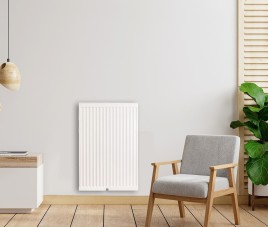 90x120 cm Type 22 - 3521 Watt - ECA Paneelradiator Compact 8 geribbelde voorzijde - Wit (Ral 9016)