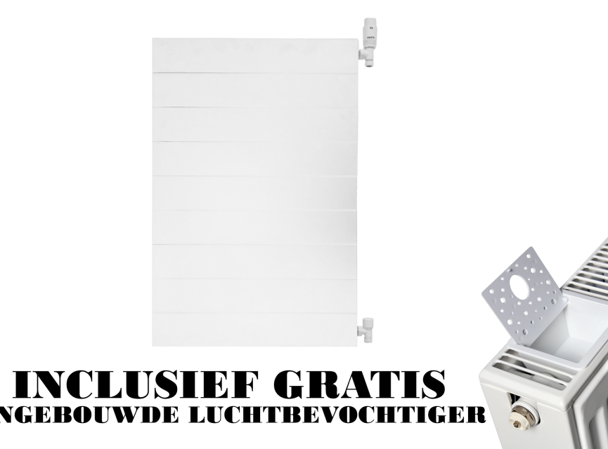 90x60 cm Type 22 - 1760 Watt - Oppio Paneelradiator Compact 6 gegroefde voorzijde - Wit (Ral 9016)