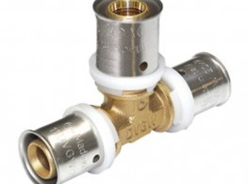 Pers t-stuk gelijke maatvoering 20mm x 2