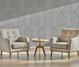 OPPIO Viltpaneel Licht Grijs - BAROK - 60x280 cm - Brandvertragend & Geluiddempend