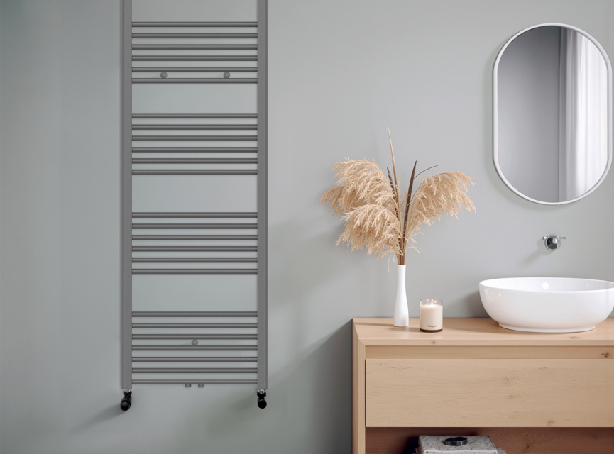 160x60 cm - 1072 Watt - Oppio Handdoekradiator - Antraciet