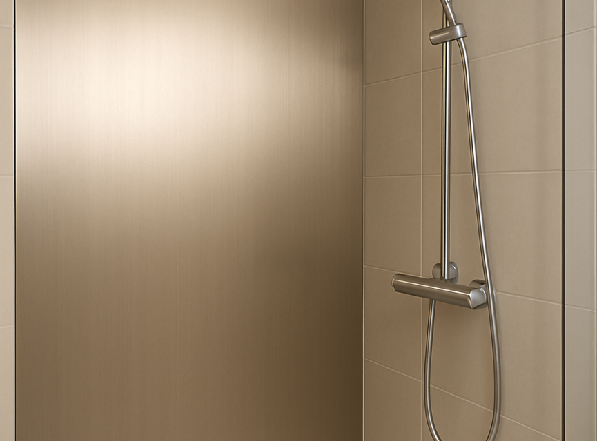 Oppio 120x280x0.8 cm - Metaal Wandpaneel RVS ZENITH - MES EN GROEF