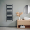 120x40 cm - 553 Watt - Oppio Handdoekradiator - Mat Zwart (Ral 9005)