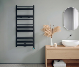 120x60 cm - Oppio Eco Digital Mat Zwart elektrische handdoekradiator (Ral 9005)