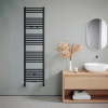 160x40 cm - 740 Watt - Oppio Handdoekradiator - Mat Zwart (Ral 9005)
