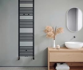 160x40 cm - 740 Watt - Oppio Handdoekradiator - Mat Zwart (Ral 9005)
