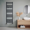 160x50 cm - 906 Watt - Oppio Handdoekradiator - Mat Zwart (Ral 9005)
