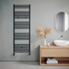 160x60 cm - 1072 Watt - Oppio Handdoekradiator - Mat Zwart (Ral 9005)