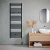160x60 cm - Oppio E-Basis Mat Zwart (Ral 9005) elektrische Handdoekradiator 1072 Watt 