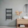 80x40 cm - 378 Watt - Oppio Handdoekradiator - Mat Zwart (Ral 9005)