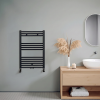 80x60 cm - 547 Watt - Oppio Handdoekradiator - Mat Zwart (Ral 9005)
