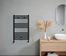 80x50 cm - 464 Watt - Oppio Handdoekradiator - Mat Zwart (Ral 9005)