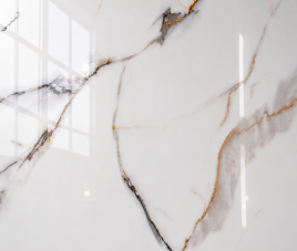 Oppio €49 PER PANEEL - PVC Wandpaneel Calacatta Gold Hoogglans - 120x280x0,3 cm