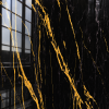 Oppio €67 PER PANEEL - PVC Wandpaneel Ceasar Black / Zwart Goud Hoogglans - 120x280x0,3 cm