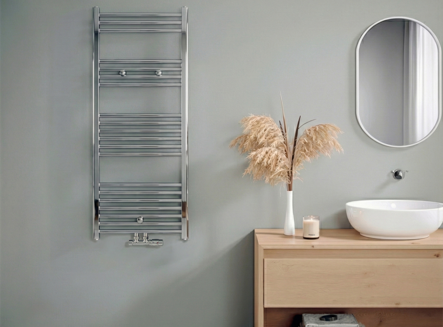 120x50 cm - 673 Watt - Oppio Handdoekradiator - Rvs look